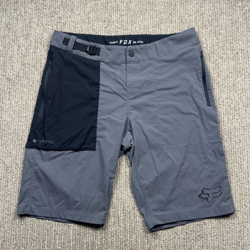 Fox Ranger Utility Shorts Mens 34 Mountain Biking Grey Black